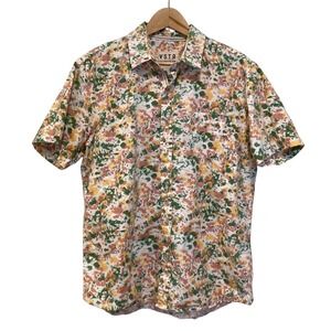 VSTR Short Sleeve Button Down Shirt Abstract Splatter Spring Break - Large